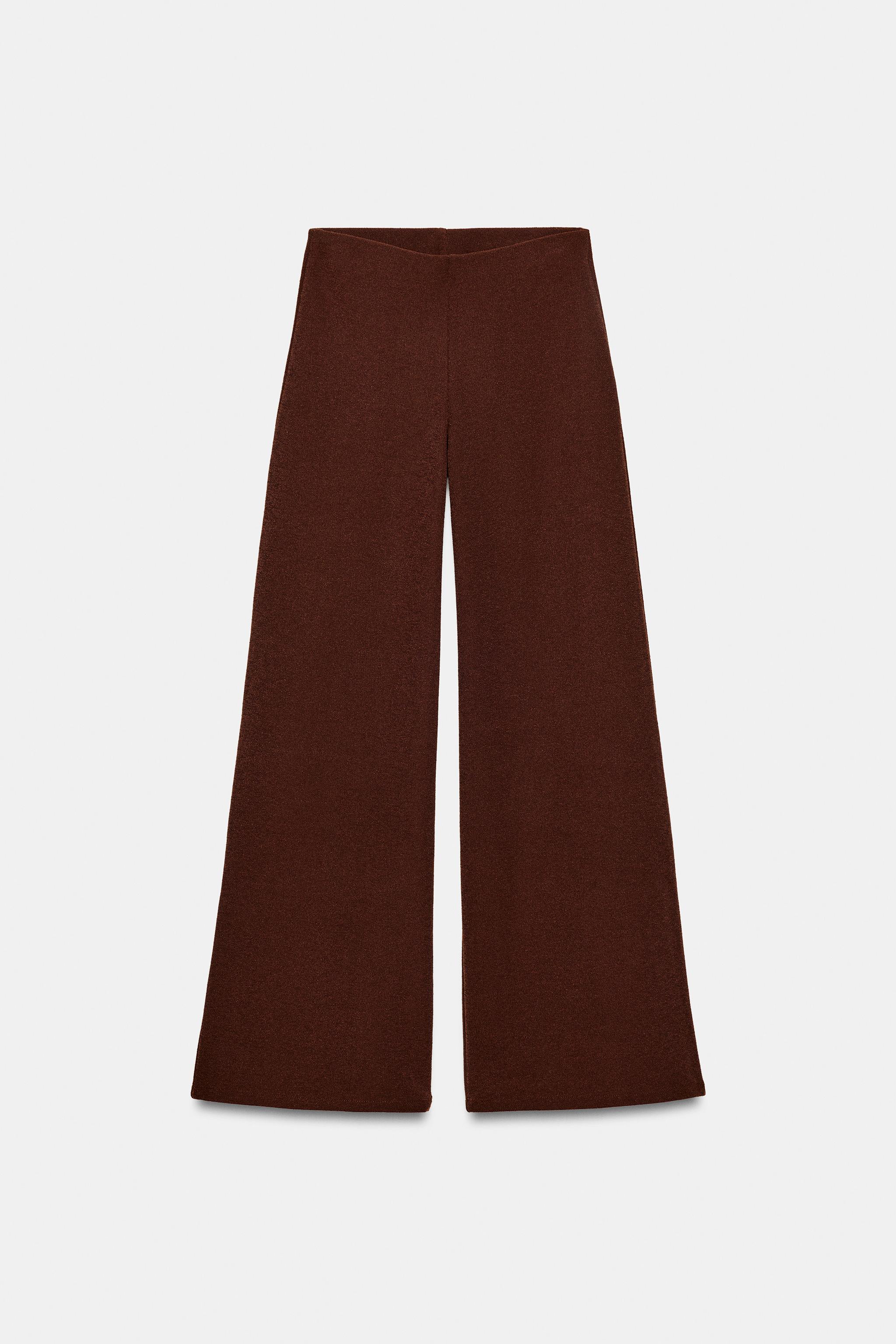 TEXTURED WIDE LEG PANTS